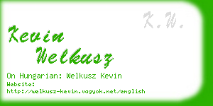 kevin welkusz business card